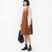 Load image into Gallery viewer, Organic Cord A Line Dress in Sienna