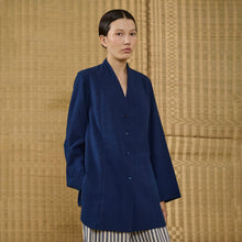 Load image into Gallery viewer, Button Down Tunic in Natural Indigo