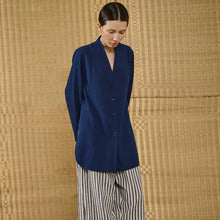 Load image into Gallery viewer, Button Down Tunic in Natural Indigo