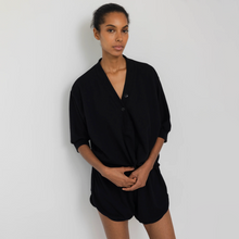 Load image into Gallery viewer, Short Sleeve Sweatshirt in Black