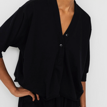 Load image into Gallery viewer, Short Sleeve Sweatshirt in Black