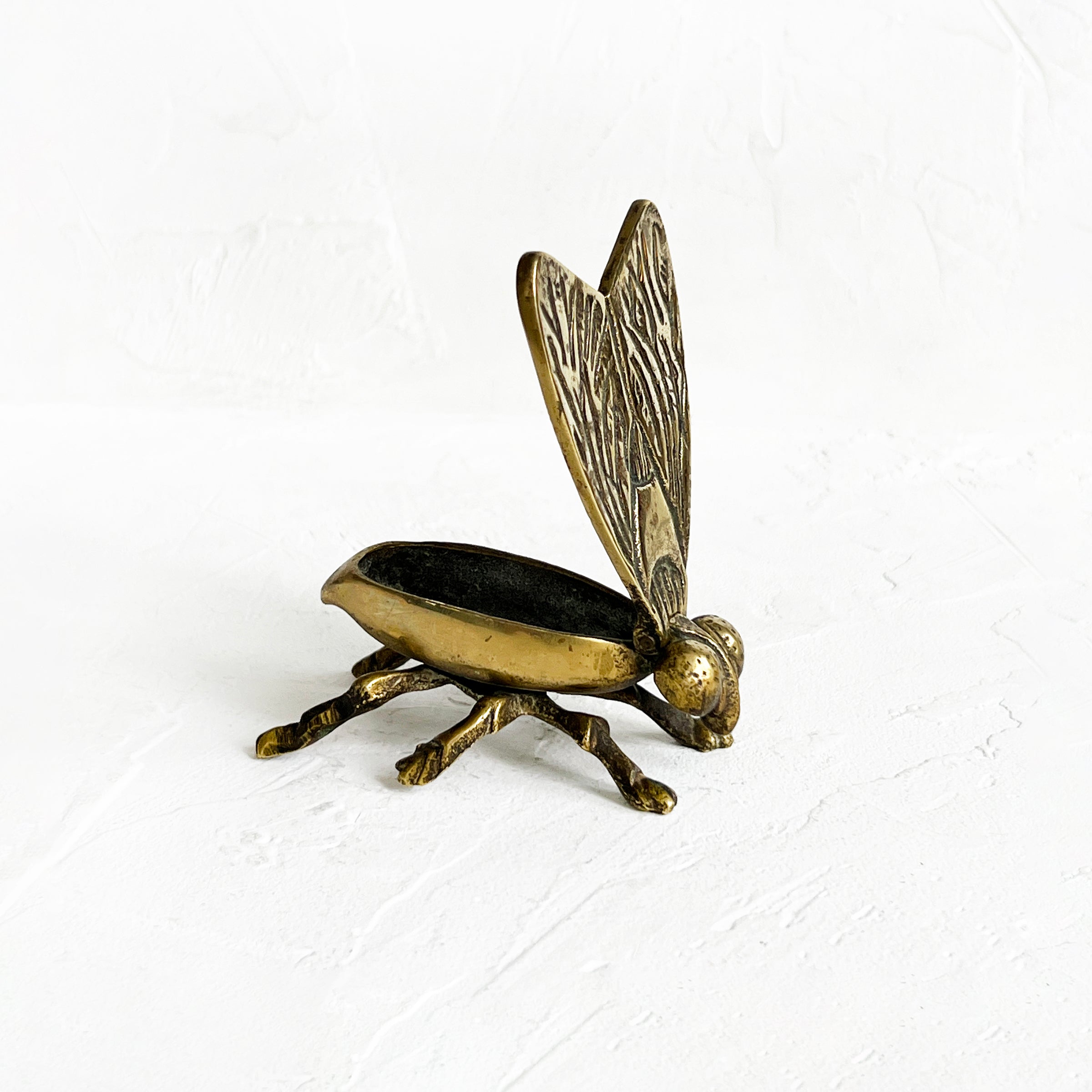 Vintage Brass Fly Trinket Box