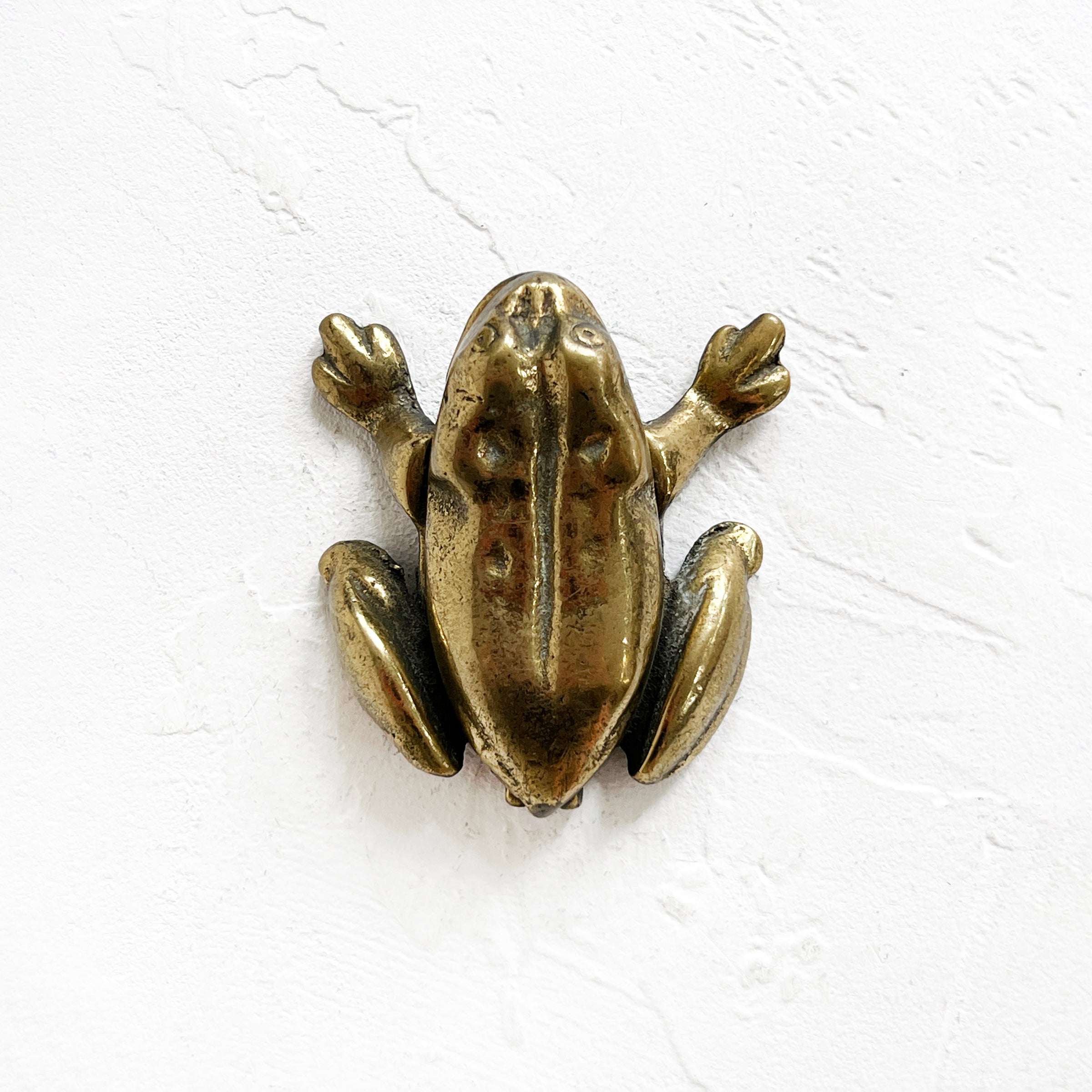 Vintage Brass Frog Trinket Box
