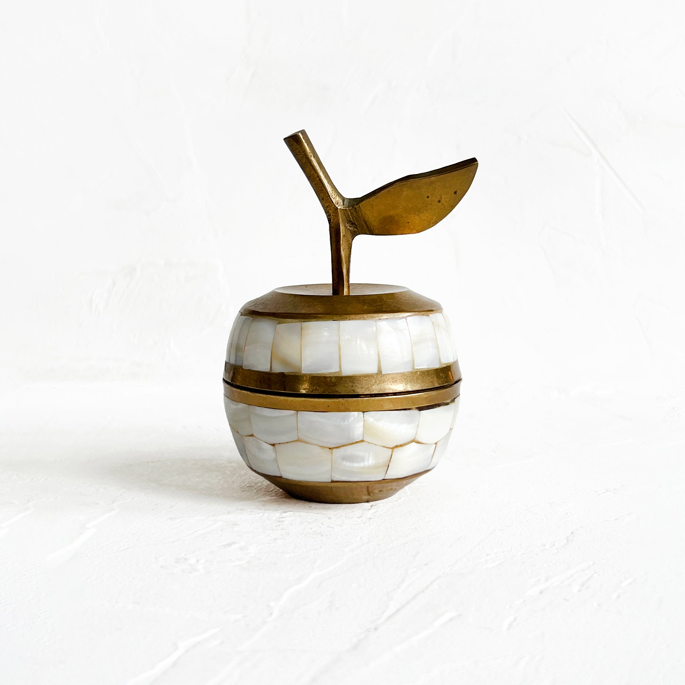 Vintage Brass and Mother of Pearl Apple