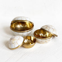 Load image into Gallery viewer, Vintage Mother of Pearl Globe Container