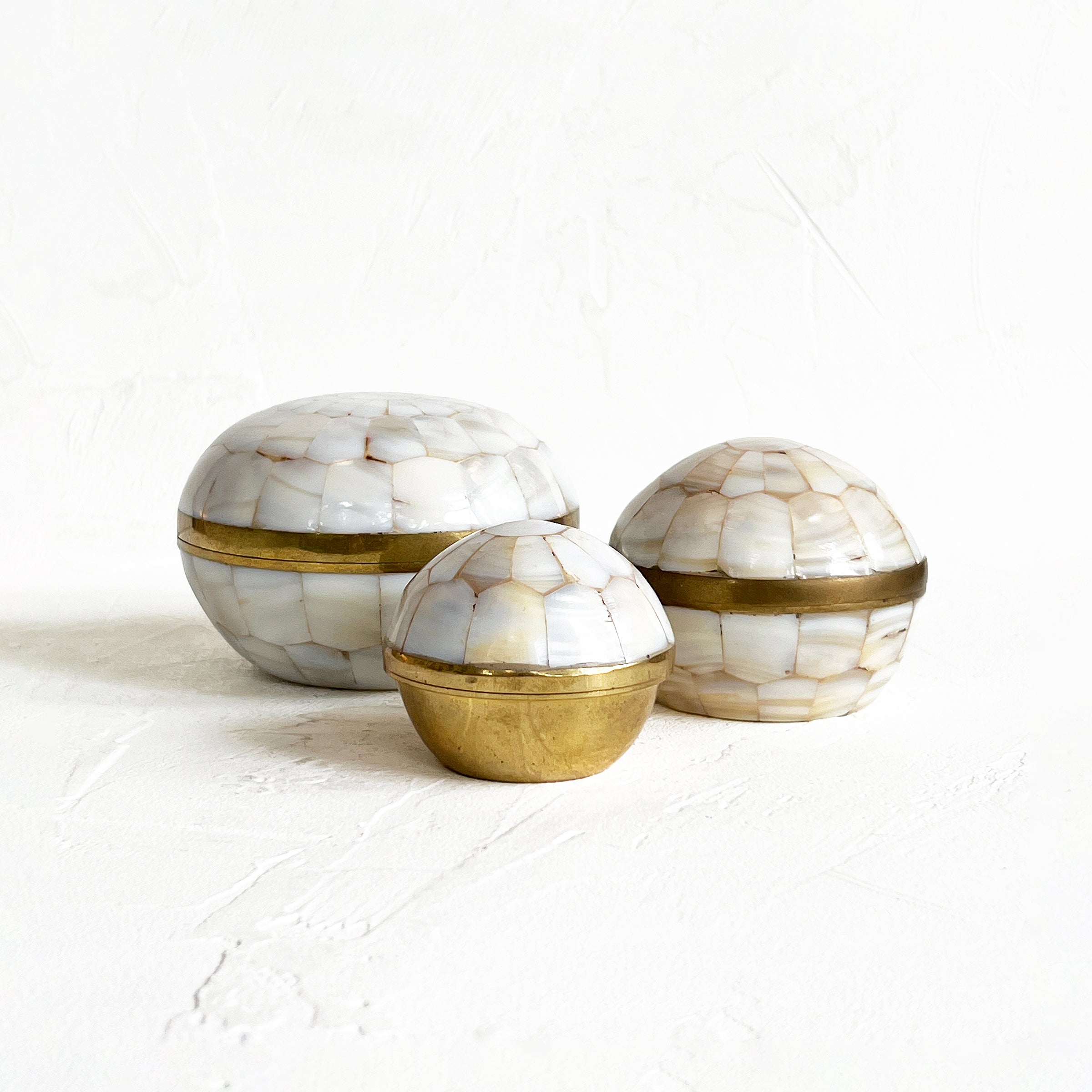 Vintage Mother of Pearl Globe Container