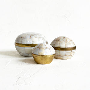 Vintage Mother of Pearl Globe Container