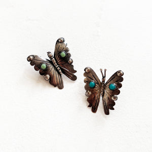 Vintage Turquoise Butterfly Brooch