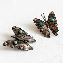 Load image into Gallery viewer, Vintage Turquoise Butterfly Brooch
