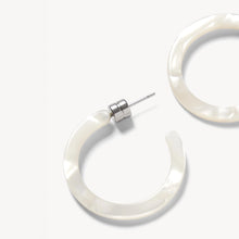 Load image into Gallery viewer, Mini Hoops in White Shell