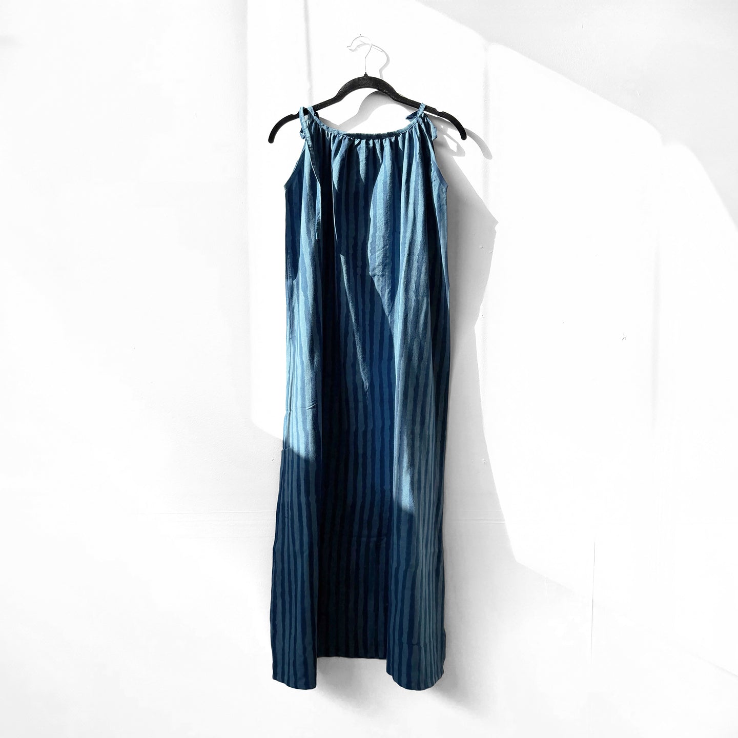 Aurore Dress in Indigo Stripes