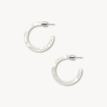Load image into Gallery viewer, Mini Hoops in White Shell