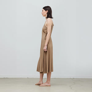 Wrap Midi Dress in Umber