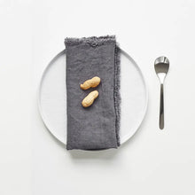 Load image into Gallery viewer, Linen Napkins with Fringe in Dark Grey
