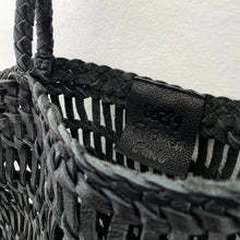 Load image into Gallery viewer, Luni Leather Woven Bag in Black