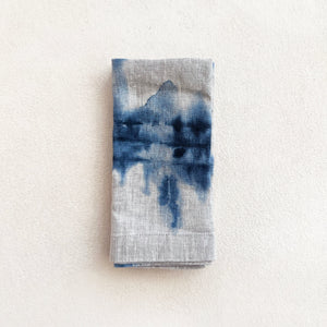 Tie-Dyed Indigo Linen Napkins