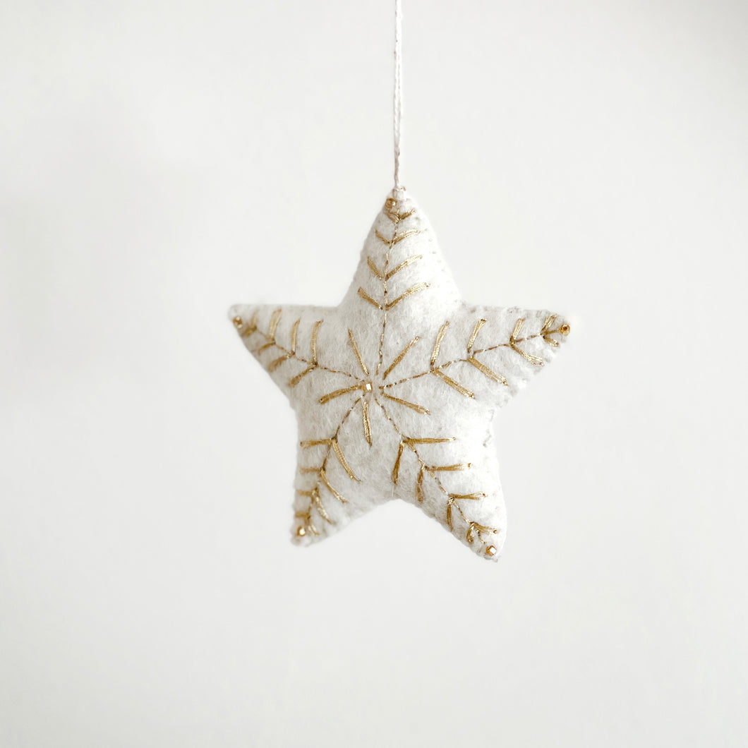 Embroidered Star Felt Ornament