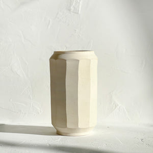 White Facet Vase