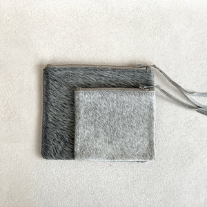 Kyoto Leather Pouch in Grey