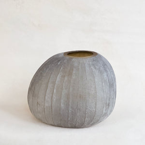 Glass Vase in Warm Grey