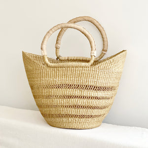 Lacework Shopper with Leather Handles
