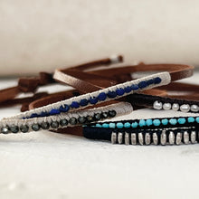 Load image into Gallery viewer, Leather Beaded Bracelet