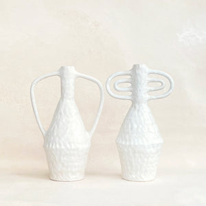 Pinched Vase in White