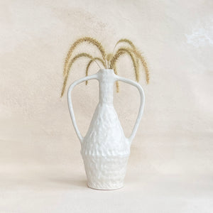 Pinched Vase in White