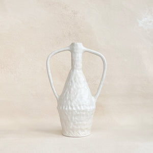 Pinched Vase in White