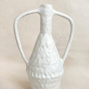 Pinched Vase in White