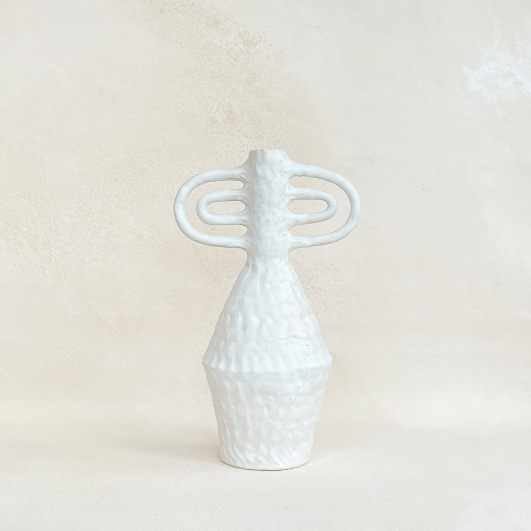 Pinched Vase in White