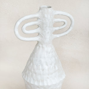 Pinched Vase in White