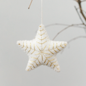 Embroidered Star Felt Ornament